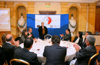 Mr. Jean Todt giving his speech after lunch at the Hilton